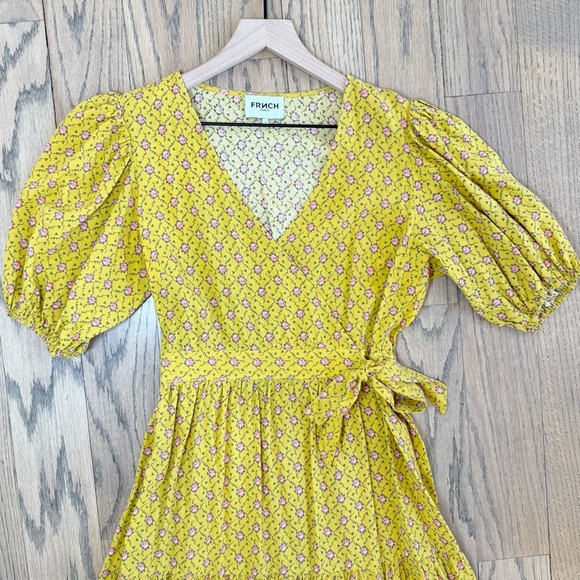 FRNCH Paris Women’s Gladys Floral Puff Sleeve Vintage Inspired Dress Size XS - Picture 4 of 14